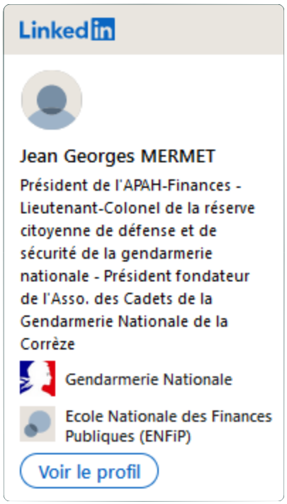 Badge de profil LinkedIn pour Jean Georges Mermet